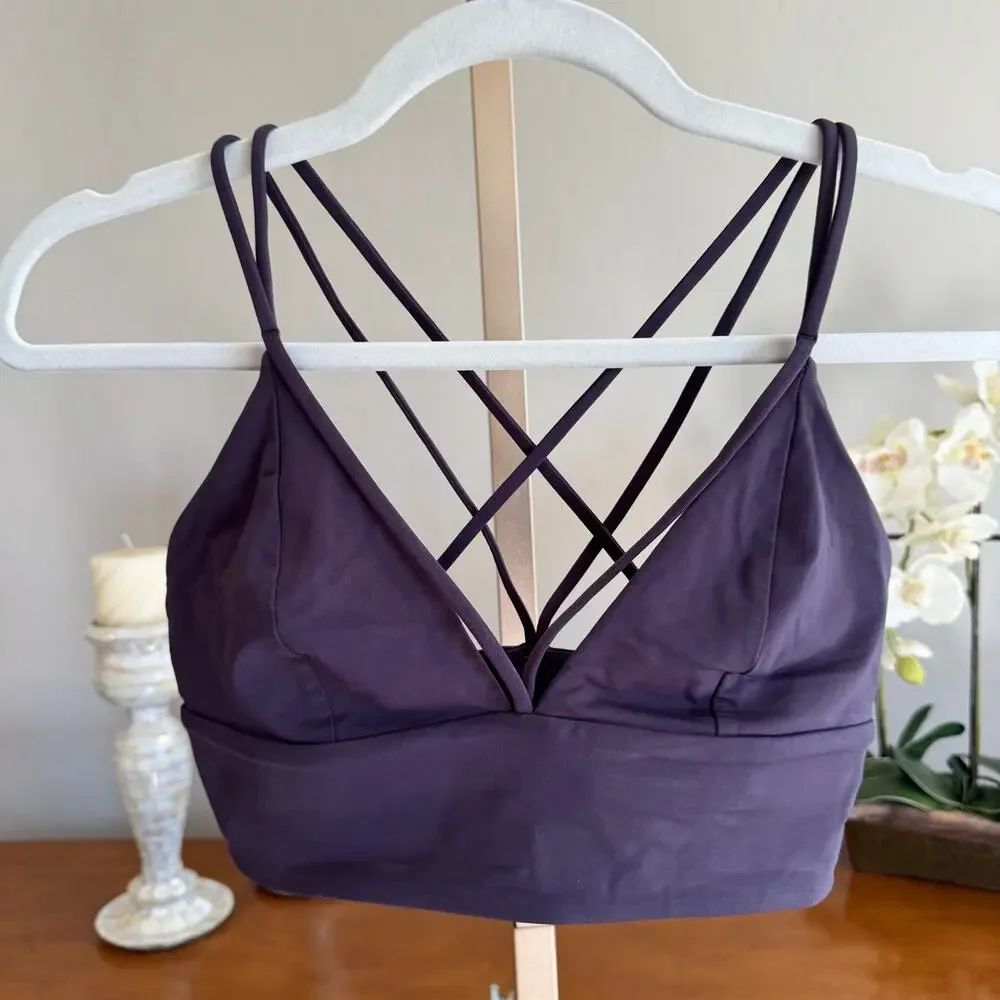 Lululemon Pushing Limits Bra Cyber Purple Size 6 Strappy Longline - Picture 5 of 9